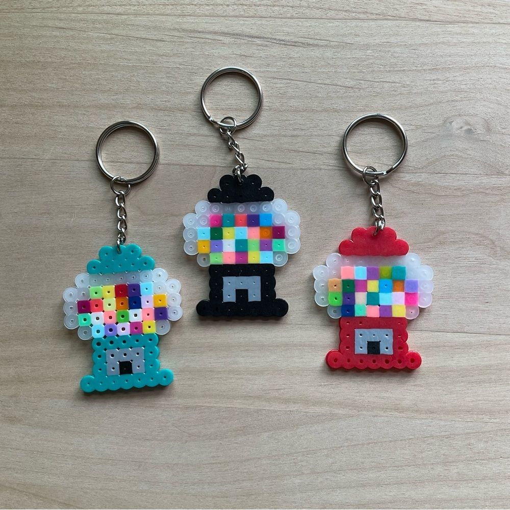 Handmade Gumball Machine Perler Bead Keychain